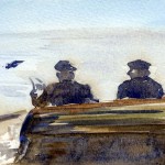 En attendant le guerveur (aquarelle)